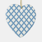 Blue White Harlequin Diamond Stripe Ornament (Rechts)