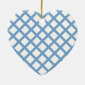 Blue White Harlequin Diamond Stripe Ornament (Achterkant)