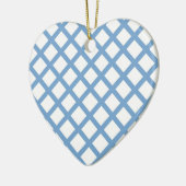 Blue White Harlequin Diamond Stripe Ornament (Links)