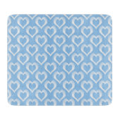Blue White Hearts Pattern Snijplank (Voorkant)