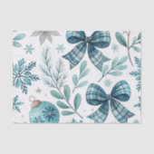 BLUE & WHITE HOLIDAY BOWS TISSUEPAPIER (Voorkant)