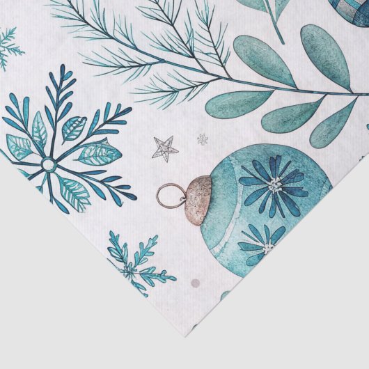 BLUE & WHITE HOLIDAY BOWS TISSUEPAPIER (Detail)