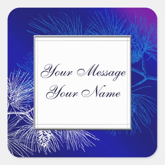 Blue White Holiday Custom Stickers (Voorkant)