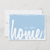 Blue & White Home Key Lock Housewarming Invite Kaart (Voorkant)