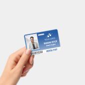 Blue White Hospital Employee ID Voeg uw Logo toe Badge (Handheld)