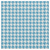 Blue White Houndstooth Pattern Fabric Stof (Close Up)