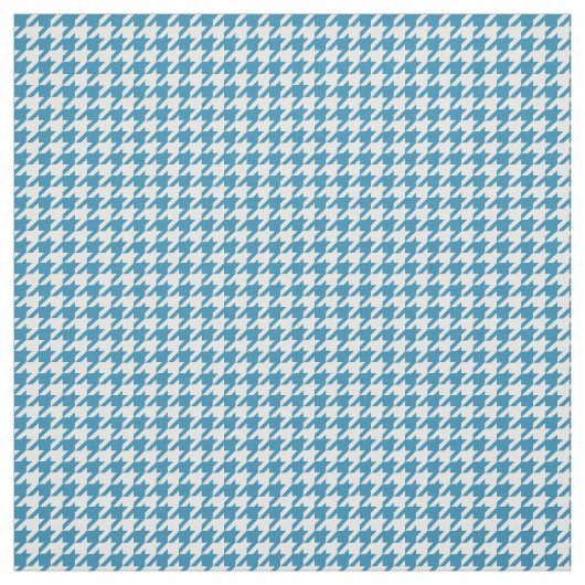 Blue White Houndstooth Pattern Fabric Stof (Swatch)