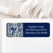 Blue & White Hummingbird Personalized Name Address Etiket (Insitu)