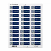 Blue & White Hummingbird Personalized Name Address Etiket (Full Sheet)