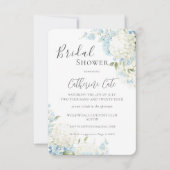 Blue White Hydrangea Floral Bridal Shower Kaart (Voorkant)
