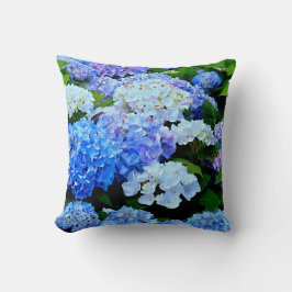 Blue-White Hydrangea Flowers-SQUARE PILLOW Kussen