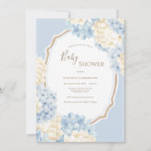 Blue & White Hydrangeas Vintage Baby Shower Kaart (Voorkant)