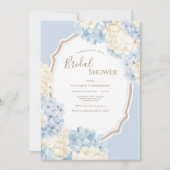 Blue & White Hydrangeas Vintage Bridal Shower Kaart (Voorkant)