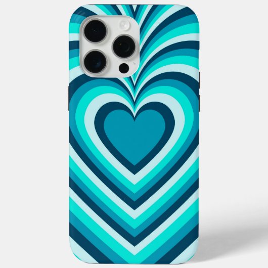 Blue White Hypnotic Heart Love Pattern Case-Mate iPhone Case (Achterkant)