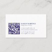 Blue & White Immigration Attorney QR-code Visitekaartje (Achterkant)