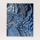 Blue White Indigo Fabrics Legpuzzel (Verticaal)