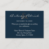 Blue White Insert Receptie & Accommodatie Kaarten (Achterkant)