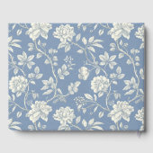 Blue White Ivory Flowers Wedding Gastenboek (Achterkant)