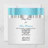 Blue White Jewel diamant Silver Birthday Party Kaart (Achterkant)