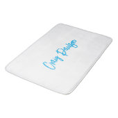 Blue White Jouw naam kalligrafie Uniek minimalisti Badmat (Gekanteld)