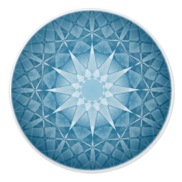 Blue White Kaleidoscope Pattern Mandala Keramische Knop