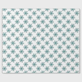 Blue White Kerstmis Snowflake Pattern Holiday Cadeaupapier (Vlak)