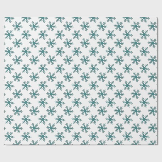Blue White Kerstmis Snowflake Pattern Holiday Cadeaupapier (Vlak)