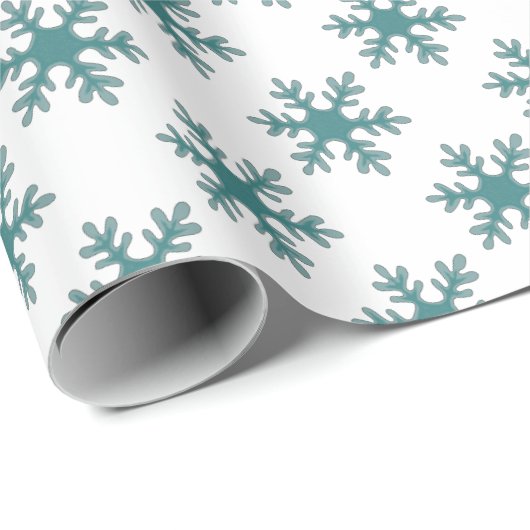 Blue White Kerstmis Snowflake Pattern Holiday Cadeaupapier (Rol Hoek)