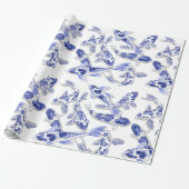 Blue White Koi Fish Cadeaupapier (Uitgerold)