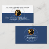 Blue White Layers Gold Line Motivatie Trainer Visitekaartje (Voorkant / Achterkant)