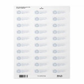 Blue white leaves wedding return address etiket (Full Sheet)