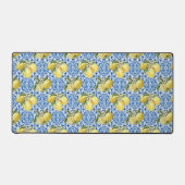 Blue White Lemon Tile Mediterranean Pattern Bureaumat (Voorkant)