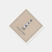 Blue White Lighthouse Kraft Wedding Paper Napkin Servet (Hoek)