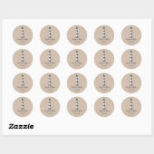 Blue White Lighthouse Kraft Wedding Ronde Sticker (Vel)