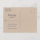 Blue White Lighthouse Wedding RSVP Briefkaart (Achterkant)