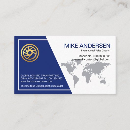 Blue White Lijst Global CEO Visitekaartje (Voorkant)