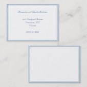 Blue/White Lijst New Address Notification Card Visitekaartje (Voorkant / Achterkant)