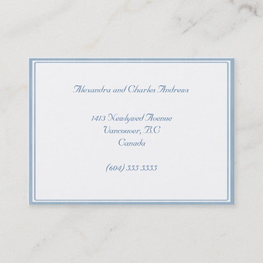 Blue/White Lijst New Address Notification Card Visitekaartje (Voorkant)
