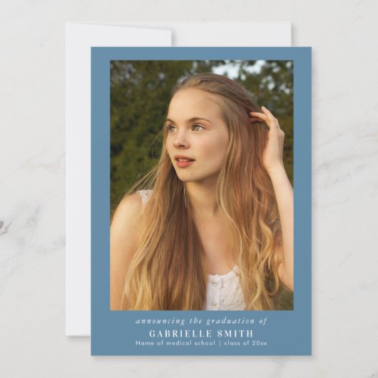 Blue White lijst Pharmacy Afstudeerfeest Kaart (Achterkant)