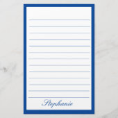 Blue White Lines Frames Monogram Names Custom Briefpapier (Voorkant)