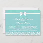Blue White Lingerie Vrijgezellenfeest Lace Invitat Kaart (Voorkant)