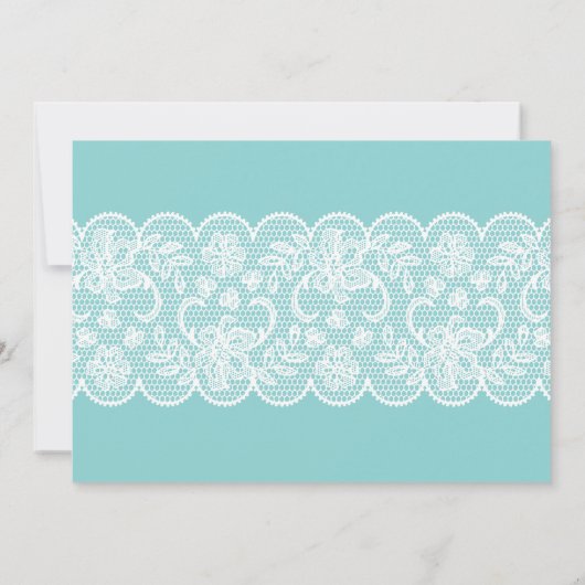 Blue White Lingerie Vrijgezellenfeest Lace Invitat Kaart (Achterkant)