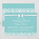 Blue White Lingerie Vrijgezellenfeest Lace Invitat Kaart (Voorkant / Achterkant)