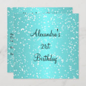 Blue White Love Hearts 21ste verjaardag Kaart (Voorkant / Achterkant)