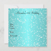 Blue White Love Hearts 21ste verjaardag Kaart (Achterkant)