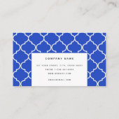 Blue & White Mediterranean Moroccan Simple Visitekaartje (Achterkant)