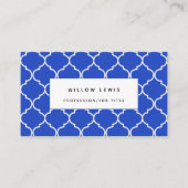 Blue & White Mediterranean Moroccan Simple Visitekaartje (Voorkant)