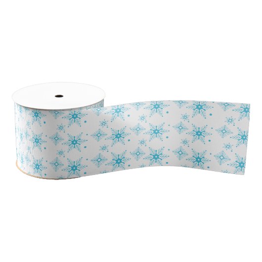 Blue White Mini Mix Snowflake kerst Grosgrain Lint (Spoel)