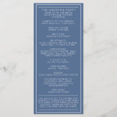 Blue & White Minimalist Wedding Program Programmakaart (Achterkant)