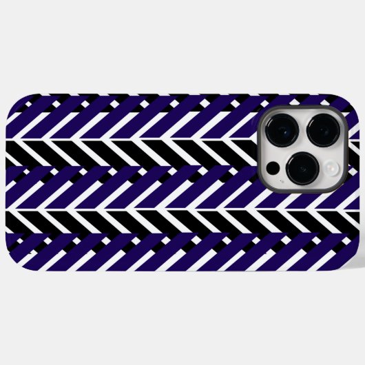 Blue White Modern Chevron Pattern Case-Mate iPhone Case (Achterkant (horizontaal))